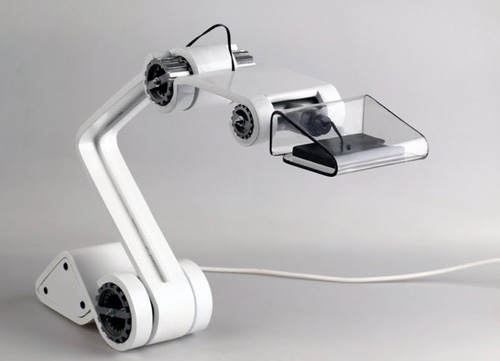 白色折疊式工業(yè)臺燈設(shè)計