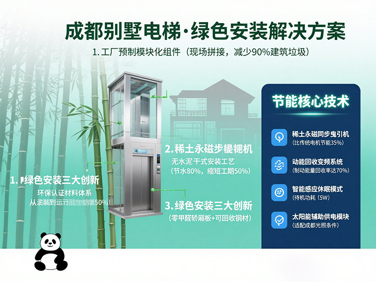 成都別墅電梯 成都別墅電梯如何實現(xiàn)“綠色安裝”？節(jié)能電梯技術解析